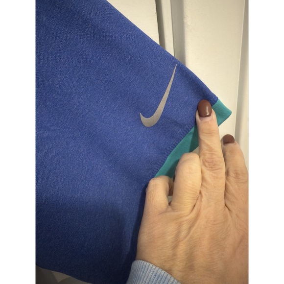 Nike Golf Tour Performance Men's Polo Blue W/aqua Green Size XL‎ Dri-Fit - Picture 3 of 4